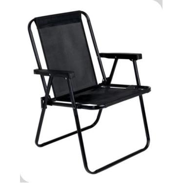 Imagem de Cadeira Preta Alta Dobrável e Ajustável - Mor