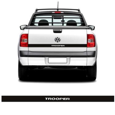 Imagem de Faixa Saveiro Trooper 2014/2018 Adesivo Preto Tampa Traseira - SPORTIN