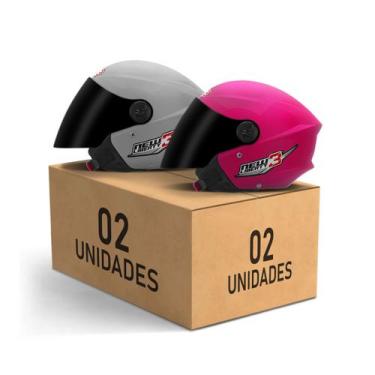 Imagem de Kit 2 Capacetes New Liberty 3 Aberto Viseira Fumê Pro Tork Masculino F