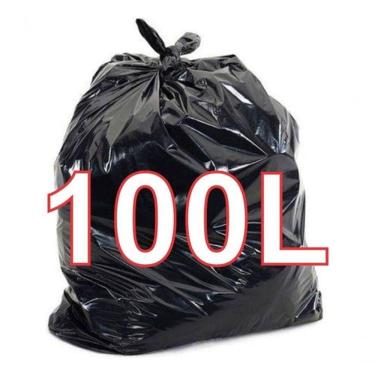 Imagem de Saco para Lixo Saco de Lixo 100 Litros Reforçado Branco e Preto 100L com 200 Unidades Higipack