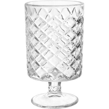 Imagem de VASO DECORATIVO ENFEITE CASA HOME&CO COM PÉ VIDRO 15x9x9cm TRANSPARENTE