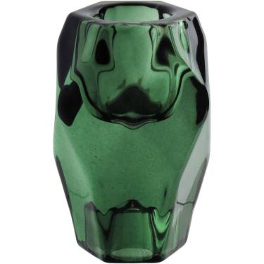 Imagem de CASTIÇAL DECORATIVO PORTA VELA HOME&CO VIDRO 8x5x5cm VERDE
