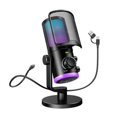 Imagem de FIFINE Microfone de jogo PC, mic de streaming USB para podcast, chat de jogo, microfone...