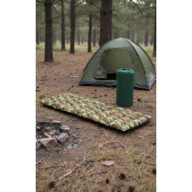 Imagem de Colchonete Camping Solteiro Camuflado 190x60x3cm Leve - Congratulation