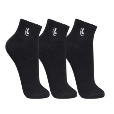 Imagem de Meia Lupo Kit 6 Pares Masculino Cano Médio Algodão Básica 03223, Preto