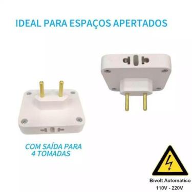 Imagem de Adaptador tomada 4 saídas para 10a e 20a benjamim multiplicador de tom