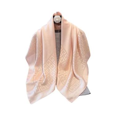 Imagem de Lenço De Chiffon Com Estampa Geométrica Para Mulheres, Faixa De Cabeça
