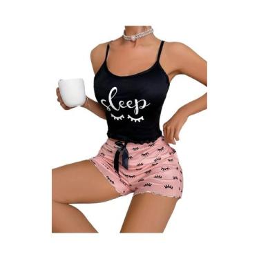 Imagem de Conjunto De Pijama Feminino Em Seda Leiteira Estampada, Camisola Sem M