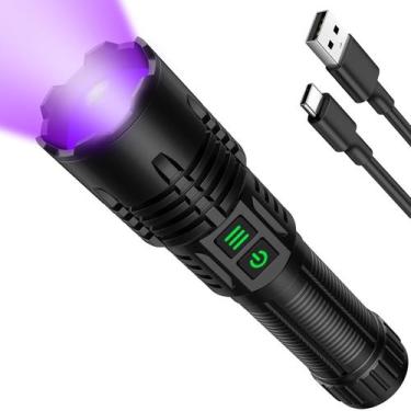 Imagem de Lanterna UV Hoxida com Luz Negra, Recarregável e à Prova dÁgua