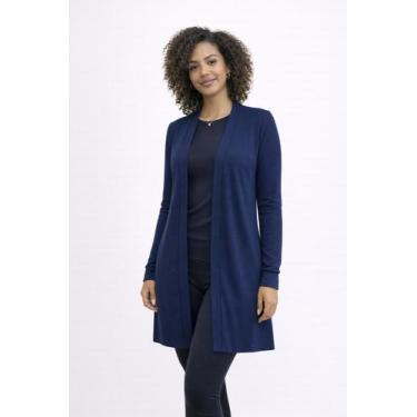 Imagem de Kimono (Cardigan) de Suede Summer Rib canelado Cor:Azul MarinhoTamanho
