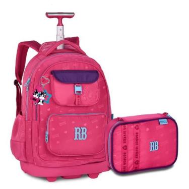 Imagem de Mochila de Rodinhas Com Estojo Box Kit Escolar Rebecca Bonbon, Rosa