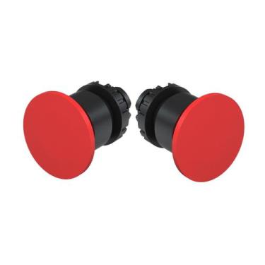 Imagem de Kit 2 Botões Vermelhos Cogumelo 22mm - Sem Luz IP66 Duráveis - WEG