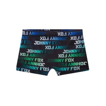 Imagem de Sunga Malha UV 50+ Estampada Preta Johnny Fox, Preto, 1