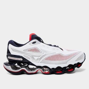 Imagem de Tênis Mizuno Wave Prophecy 15 Masculino, Branco, Marinho, 43