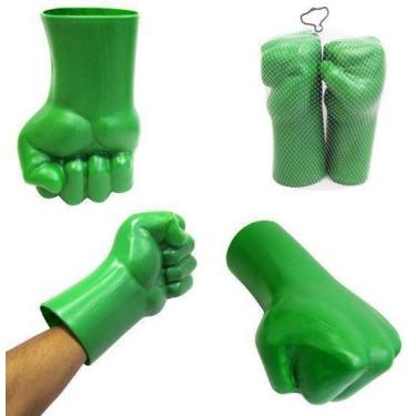 Imagem de luva de boxe infantil de plastico verde com 2 pecas 27,5X18cm na rede 