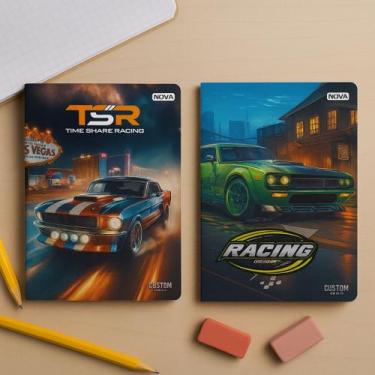 Imagem de Caderno Brochura 1/4 Capa Dura 96 Folhas Custom Drive-Carros Esportivo