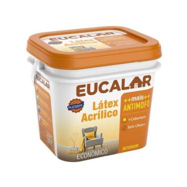 Imagem de Tinta Acrílica Econômica Eucalar para Paredes e Tetos Branco Galão 3,6L Acabamento Fosco Eucatex