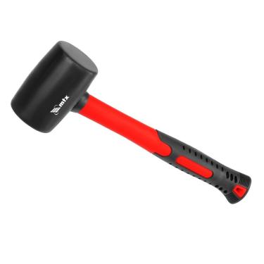 Imagem de Martelo de Borracha 111759 225g com Cabo em Fibra de Vidro Batedor Preto Vermelho MTX