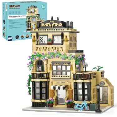 Imagem de Blocos de Montar Construção Brinquedo STEM Arquitetura Edifício Casa de Café DIY 4.9mm Compatível (1443 Peças)