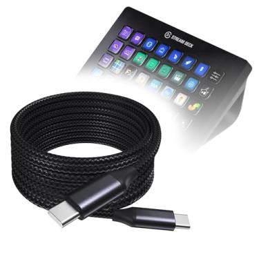 Imagem de Cabo BoxWave compatível com Elgato Stream Deck XL (cabo da BoxWave) - Cabo DirectSync PD (3 m) - USB-C para USB-C (100W), cabo longo de liga de nylon trançado PD de 3 metros - preto