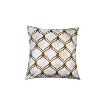 Imagem de Capas para Almofadas 55x55 Estampa Arabesco Nallu Decor, mostarda