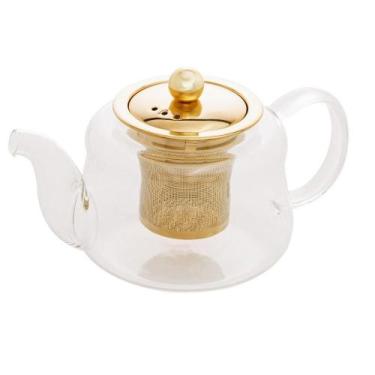 Imagem de Chaleira De Vidro Com Infusor Dourado 600ml Wolff