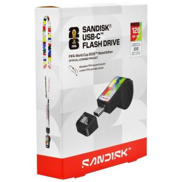 Imagem de Pendrive Sandisk G46 FIFA World Cup 2026 128GB USB-C Preto