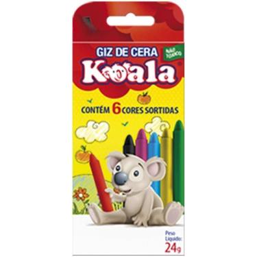 Imagem de Giz de Cera Delta Koala Fino 06 Cores 24 Caixas para Uso Infantil