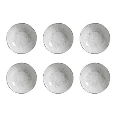 Imagem de Conjunto de Cumbucas Orgânico Echo 520ML Stoneware 6 Peças Design Minimalista Branco Porto Brasil