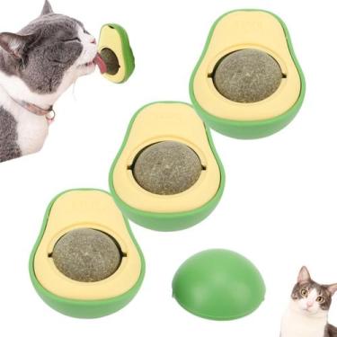 Imagem de Kit 3 Brinquedo Para Gato Com Catnip Erva de Gato Abacate Bola Erva Na