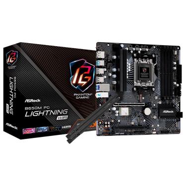 Imagem de Placa Mãe Asrock B650M PG Lightning Wi-Fi com DDR5, Pcie 5.0, Bluetooth 5.2, RGB e 4x SATA 6GB-S e Socket AM5