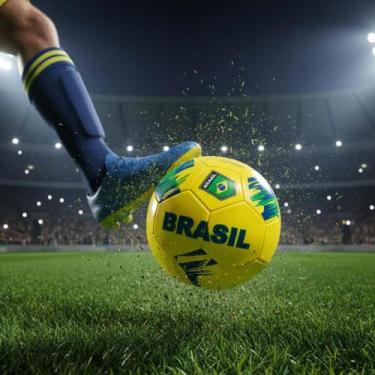 Imagem de Bola de Futebol Brasil Seleção Brasileira Tamanho 5 Oficial Campo Soci