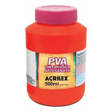 Imagem de Tinta Pva Fosca 500ml 507 Vermelho Fogo Acrilex