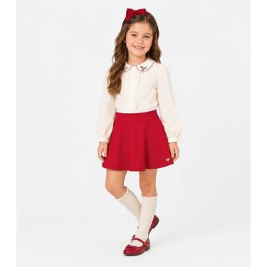 Imagem de Short Saia Menina Cotton Leve Trick Nick Vermelho, 10, Vermelho