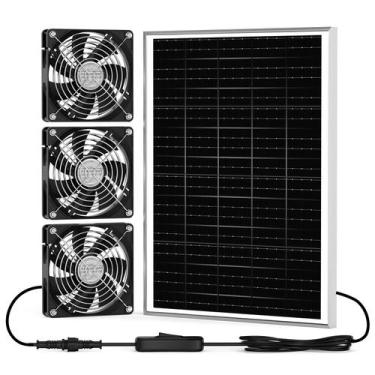 Imagem de Kit de Ventilador Solar para Galinheiro 35W pqins 5,5" à Prova d'Água