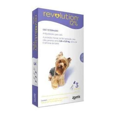 Imagem de Antipulgas revolution 12% cães de 2,6kg a 5kg - 3 pipetas - ZOETIS
