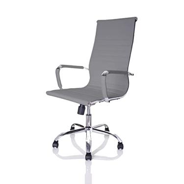Imagem de Cadeira Escritório Presidente Giratória Charles Eames Esteirinha Relax Cinza