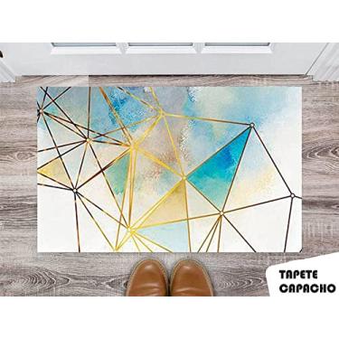 Imagem de Tapete Capacho Personalizado Triângulo Colors Detalhes em Dourado