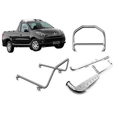 Imagem de KIT QUEBRA MATO+ESTRIBO+SANTO ANTONIO PEUGEOT HOGGAR CROMADO