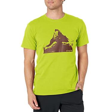 Imagem de Charko Designs Camiseta masculina Monte Cervino Rock Climbing, pistache, grande