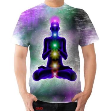 Imagem de Camiseta Camisa Energia Chakra Meditando Elementos Natureza - Estilo K
