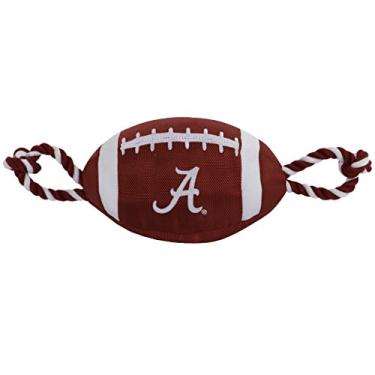 Imagem de NCAA ALABAMA CRIMSON TIDE Brinquedo de futebol para cães, materiais de nylon de qualidade resistente, cordas de puxar fortes, raspador interno, cores do time universitário