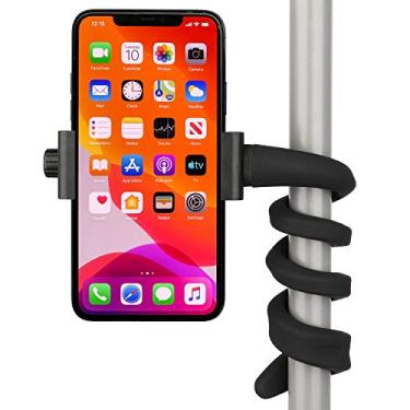 Imagem de iTODOS Suporte de celular flexível portátil para esteira, bicicleta giratória, carrinho, carrinho de compras, cama, carro, cozinha, mesa, compatível com iPhone, Android (preto)
