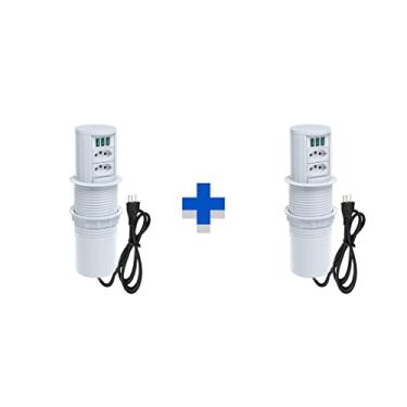 Imagem de Kit 2 Torres De Tomadas Totem Automático 2 Tom 10A 3USB 5.2A COR:BRANCO