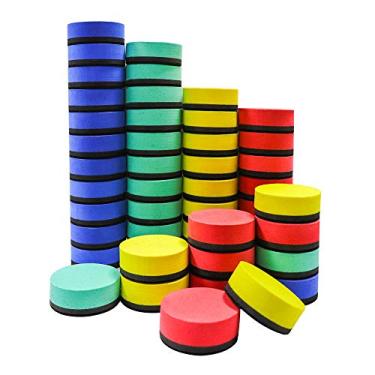 Imagem de IHPUKIDI - Pacote com 48 borrachas magnéticas para quadro branco, limpador de lousa para crianças e materiais para professores de sala de aula, casa e escritório (5 x 5 cm)