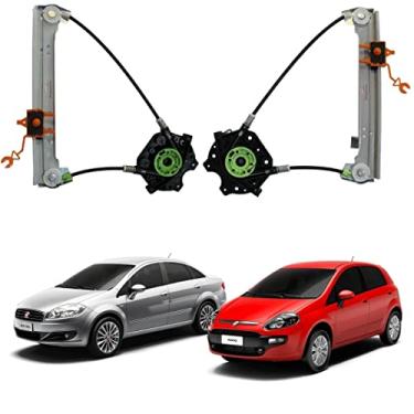 Imagem de Par de Máquinas de Vidro Elétrico Punto e Linea após 2008 para Motor Original Traseiras