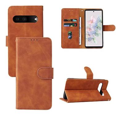 Imagem de For Google Pixel 7 Pro Skin Feel Magnetic Flip Leather Phone Case