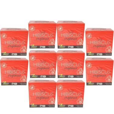 Imagem de Hibisco Chá Orgânico Natural Kit 10cx (100 Sachês) Campo Verde