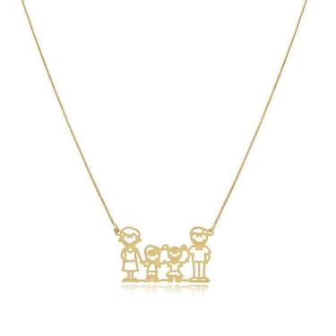 Imagem de Colar Personalizado De Familia Folheado Em Ouro 18K Integran
