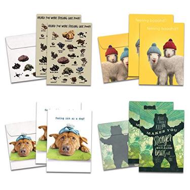 Imagem de Tree-Free Greetings Funny Feel Better Soon Get Well Card Assortment, 13cm x 18cm, 8 Cards and Envelopes per Set (GA31530)
